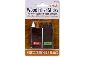 LORD C Wood Filler Sticks Wax Touch Up Repair Wood Scratch Cover of Assorted Color for Stains Scratches Floors Tables Desks Carpenters Touch Ups and Cover Ups (Pack of 5) (Wax)