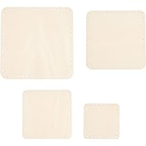 PH PandaHall 12pcs Fonds De Panier En Bois – 12 Formes Rond/Ovale/Rectangle/Carré Pour Tissage Osier & Bricolage Créatif