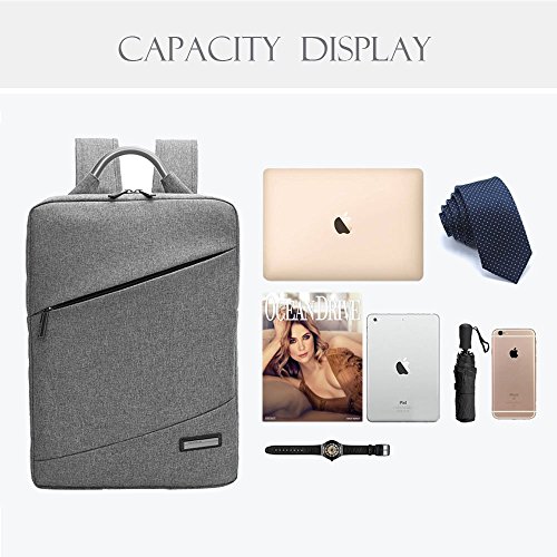 Acxeon 15,6 Zoll Universal leichter Business Notebooktasche Rucksack mit Laptopfach /Akteneinteilung / Zubehörfächer Aktentasche für den Menschen (Grau) - 9
