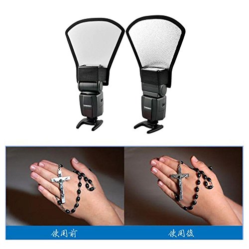BlueBeach   Recto-verso Flash R  flecteur Diffuseur Softbox Argent et Blanc pour Nikon Speedlite   Canon Speedlite   Yongnuo Speedlight   Sony   Pentax   Olympus   Neewer   Godox   Vivitar   Sunpack   Sigma et d autres Flashgun DSLR Lampe de poche