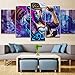 Produktbild XLST Druckt Malerei 5 Panel LOL Bilder Wandkunst Spiel Modular Segeltuch Poster Modern Nachttisch Hintergrund Wohnkultur,B,30X50X230X70X230X80X1