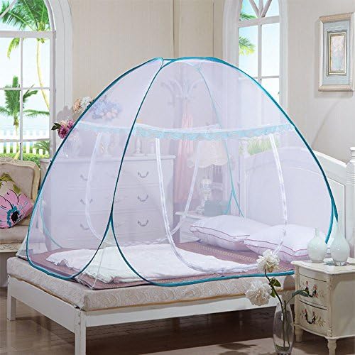 Asiki Mosquito Net Bed Canopy Easy to Setup 4 Sizes 2 Colors No more bites (4ft 1door, Blue)
