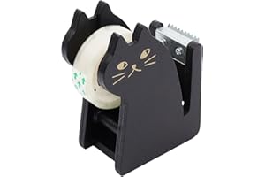 AMONENZ Cat Tape Dispenser, Wooden Tape Dispenser is Equipped with 1 Roll of Tapes, Uniform Cutting, Tapes Cutter Dispenseres Suitable for Office Tools and Desk Accessory for Students