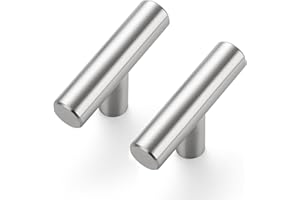 Ravinte 20 Pack Kitchen Cupboard Handles Brushed Nickel Wardrobe Handles 50mm Overall Length T Bar Cupboard Handles Bathroom Handle Furniture Drawer Pulls