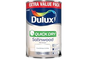 AXPOWER INSPIRATIONAL TECHNOLOGY EMPOWERING PEOPLE White Satin Wood 1.25L – Quick Dry Interior Wood & Metal Paint – Brilliant White Satin Finish – Durable Mid Sheen for Doors, Skirting Boards, Trim & Furniture ,
