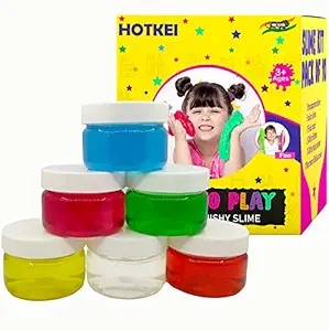 HOTKEI (Pack of 6 Slime) Multicolor Fruit Scented DIY Magic Toy Slimy Slime Clay Gel Jelly Putty Set kit Toys for Boys Girls Kids Slime ? 50 gm