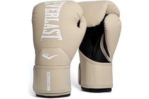 Guantes de Boxeo Everlast Elite 2 10oz, Champagne, para Saco, Manoplas y Sparring, Cierre de Velcro, Barra Ergonómica, Espuma Dividida - Equipo Auténtico