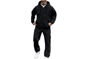 GENERIC Mens Tracksuit Full Set Activewear Top and Bottom Jogging Suit Set Casual Outfits Sweatshirt Sweatpants 2 Piece Sets