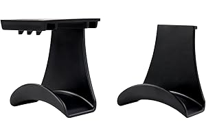 MultiValue Uchwyt na zestaw słuchawkowy, samoprzylepny, stojak na słuchawki z innym niezależnym haczykiem, wielofunkcyjny, zdejmowany haczyk na słuchawki, torba na ramię, kapelusz (czarny)