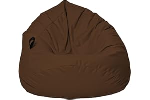 MB MILLINDABAG MILLINDABAG Kastanie Tropfenform Sitzsack für Kinder Jugendliche und Erwachsene Beanbag Kissen Indoor & Outdoor Gaminggeignet bereits gefüllt Sitzkissen Bodenkissen (Braun, XL-Durchmesser 77 cm)