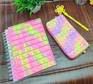 Tera13 pop up Diary pop it Pen Fidget Pouch Stress Relief Combo for Kids Stylish Gift Return Gift for Kids