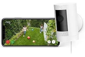 Zertifiziert und generalüberholt Ring Außenkamera Netzstecker (Stick Up Cam Plug-in) | 1080p-HD-Video, WLAN, witterungsbeständig, geeignet für dein Haus & Grundstück, Alexa-kompatible