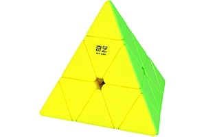 BestCube Pyramid Speed Cube, Qiyi Stickerless Magic Cube Triangle Twisty Puzzle for Kids and Adults