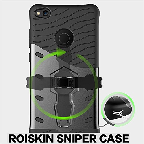 Funda Huawei P8 Lite 2017 Armadura Carcasa   Tarea Pesada  360 Grados de Rotaci  n Soporte de Combinaci  n a Prueba de Golpes  Protectora para Huawei  P8 Lite 2017  Negro 