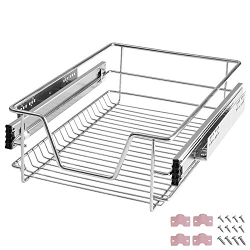 TecTake Teleskopschublade Küchenschublade Schlafzimmerschublade | passend für 40cm Schrankbreite