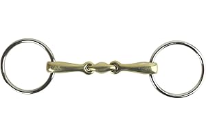 AK RIDING SPORTS LTD AK Loose Ring with Double Jointed Lozenge Horse Riding Bits in German Silver AKRS-2638 (5.25", German-Silver)