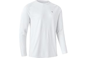 Rdruko Mens Quick Dry Long Sleeve Tops Breathable Running Sport Gym T Shirts UV Sun Protection Hiking Fishing Shirt