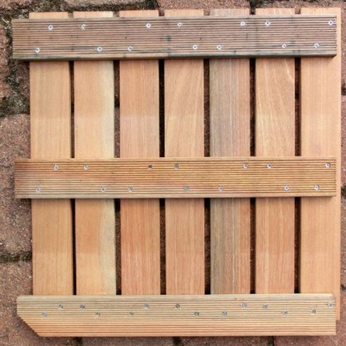 1 m² = 4 STÜCK PREMIUM BANGKIRAI HARTHOLZ BODENFLIESEN a 50×50 cm - 3