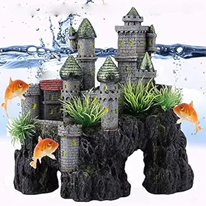 Pssopp Simulation Castle Aquarium Decoration Resin Hide Cave Fish Tank Ornaments Details Landscaping