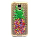 S5 mini Hülle , Cozy Hut TPU Case Silikon Hülle für Samsung Galaxy S5 mini Kratzfeste Plating TPU Handyhülle Schale Etui Protective Case Hülle Gummi Bumper Cover Schutz Schale Siliconcase Silikon Tasche Schutzhülle für Samsung Galaxy S5 mini - Malerei Ananas