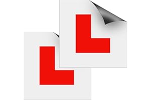 EVOGES Magnetic L Plates for Learner Drivers, Reusable, Easy to attach to Cars Vehicles, Weather resistant, Thick Strong magnet, Red, UK Compliant, Pack of 2