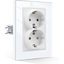CNBINGO Touch lichtschakelaar, Schuko stopcontact met dubbele USB-A-poorten, 2,1 ampère, USB-stopcontact, inbouw, glazen wandschakelaar, eenvoudig in zwart, aanraakschakelaar met statusled, 500 W/vak