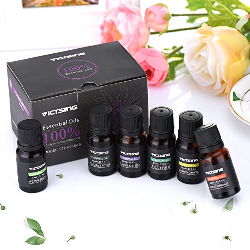 6 pcs Aceites Esenciales Perfumado de VicTsing, Aceites Esenciales 100 % Puros, Ideal a masajes, difusor Aromaterapia, SPA, Yoga, etc