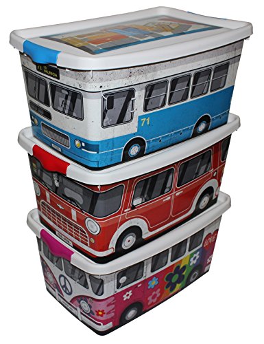 Hega Hogar Juego de 3 Clip Box Diesel, 40 x 26, 9 x 19, 1 cm, 13 L