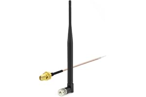 Eightwood 868 MHz Antenne SMA Antenne WiFi PC 3 dBi NFC RFID Adaptateur SMA Mâle + SMA Femelle Câble Pigtail RG178 15 cm pour Antenne GSM CB Radio sans Fil WiFi Homematic CCU2 CC1101