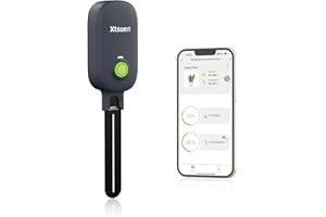 Xtsuen Humidimètre pour Plantes,Appareil de Mesure du Sol,Capteur d'humidité du Sol sans Fil Bluetooth,Humidimètre de Sol 2 en 1,Jardin Gazon Plantes en Pots Soins