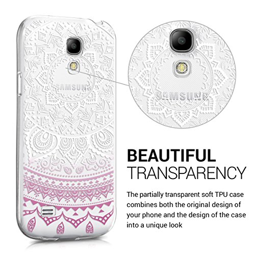 kwmobile Funda para Samsung Galaxy S4 Mini - Carcasa de  TPU  para m  vil y dise  o de Sol hind   en  Violeta Blanco Transparente 