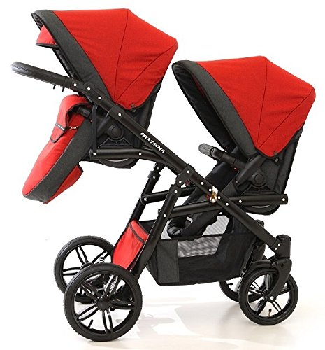 Onyx Tandem Poussette double pour jumeaux avec si?�ges, nacelles, si?�ges auto groupe 0 et 