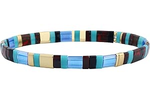 KELITCH Tila Miyuki Bracelet En Perles Bracelet Extensible À Brins Colorés Bracelet D'amitié Mixte