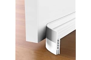 Hulameda 2 Pack Door Draft Stopper，Door Sweep for Exterior & Interior Doors,Door Bottom Seal Dust and Noise Insulation Weather Stripping Draft Guard Insulator, 1.8" W x 37" L,White