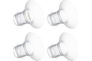 OPGROEIE 4PCS Flange Insert 15mm Compatible with Momcozy M5/M6/M9/S12 Pro/S9 Pro/V1 Pro/V2 Pro, Spectra/Medela/Elvie/NCVI/TSRETE/eufy/Lansinoh/Paruu/MomMed Breast Pump 24mm Shields/Flanges