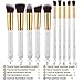 Nestling®10PCS Professional Premium Foundation Blending Blush Eyebrow Cosmetics Brushes Makeup Set, Golden White