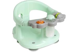 DANIELSTORE Asiento De Baño para bebés - Unisex - Ergonómico Y Seguro - Con Barra Para Una Facil Colocación Del Bebé - Con Ventosas Para Fijación Sillón de Baño y Ducha para Bebés Delfín lanza agua (Verde)