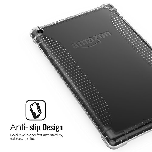 MoKo Hülle für All-New Amazon Fire HD 8 Tablet (7th Generation – 2017 Modell) – Ultra Slim Flexible TPU Kristall Klar Rückseite Schutzhülle Crystal Clear Case Durchsichtig Cover für das neue Fire HD 8, Transparent - 4
