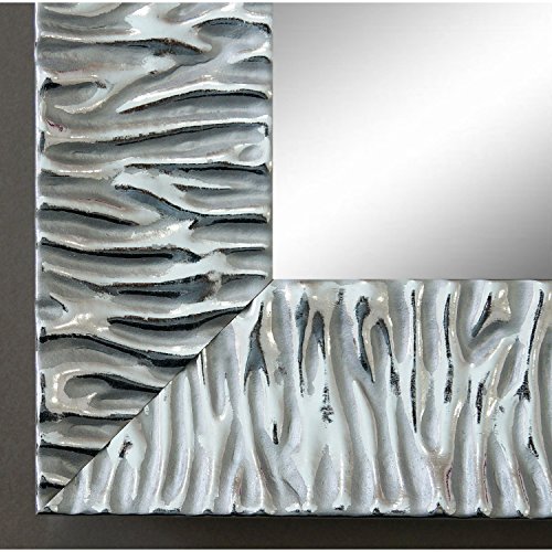 Spiegel Wandspiegel Badspiegel Flurspiegel Garderobenspiegel - Über 200 Größen - Bologna Silber 6,2 - Größe des Spiegelglases 60 x 130 - Wunschmaße auf Anfrage - Antik, Barock