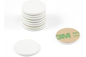 FIRST4MAGNETS Weiß Gestrichene Weichstahlscheibe Mit 3M Selbstklebstoff Für Kunst, Kunsthandwerk, Modellherstellung, Diy und Hobbys - 20mm Durchmesser x 2mm Dicke - Packung von 10