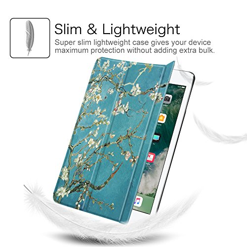 Fintie iPad 9.7 Zoll 2017 Hülle – Ultra Schlank Superleicht Ständer Smart Shell Case Cover Schutzhülle Tasche mit Auto Schlaf / Wach Funktion für Apple iPad 2017 Neue Modell, Mandelblüten - 2