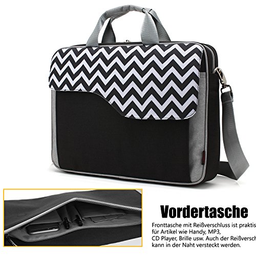 CoolBELL 17 3 Zoll Laptop Tasche Nylon Schultertasche mehrfach Abteil Messenger Bag Handtasche Tablet Aktentasche f  r Laptop   Tablet   Macbook Schwa