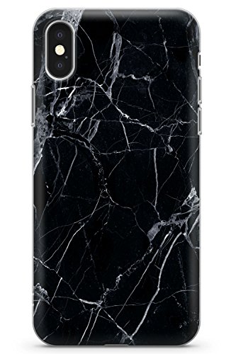 Case Warehouse iPhone 10 Case, iPhone X Case, Dark Marble Phone Case Clear Ultra Thin Lightweight Gel Silicon TPU Protective Cover | Onyx Royal Cracked Crystal Stone
