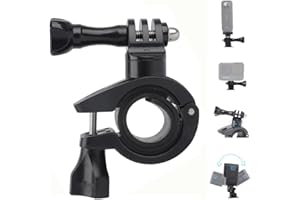 HUATEEN Support Universel pour Caméra d'action sur Guidon Vélo/Moto,Fixation Stable avec Clip Anti-Vibration | Montage Rapide pour Go Pro & Caméras Sport (VTT, Cyclisme, Randonnée)