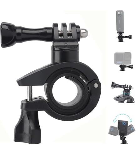 VEXPLO Support Potence Guidon Vélo Métal Pour GoPro – Fixation Solide, Angle Parfait, Compatible M5