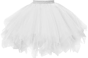 GOOBGS Damen 50er Ballettrock Multi-SchichtenVintage Ballet Blase Firt Tulle Petticoat Puffy Tutu