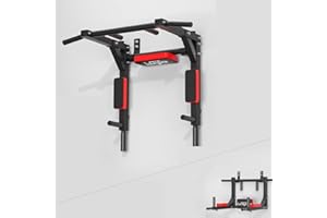 Luckyone Multifunktionale Klimmzugstange zur Wandmontage, Dip-Station für Heimstudio, Indoor-Training, unterstützt bis zu 200 kg