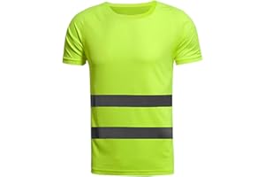 Meijunter Warnschutz T-Shirt - Leichtes Hochsichtbar Reflektierend Oberteile Kurzarm Warnshirt Arbeitshemd Warnschutzkleidung