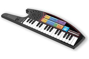 iDance Synthétiseur 10-en-1, Clavier 32 Touches, Bandoulière Guitare, 10 Boucles Audio, 5x Effets, 8 Sons Acapellas, Haut-Parleur, Câble de Sortie Audio intégré - STAGEKEYS100