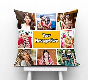 PINK SWAN Photo Cushion/Pillow for Gift to Husband,Wife,Mother,Father,Girl, Boy,Best Friend on Birthdays,Valentine,Rakhi with Filler. Size:- 24x24 inches, Colour:- Multi, Style 30